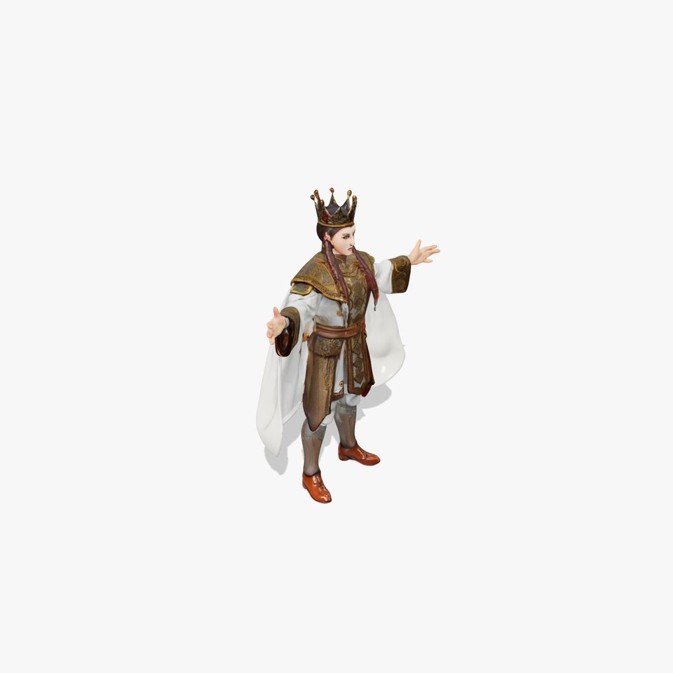 Regal Warrior Queen Character Model  Rigged and Animated